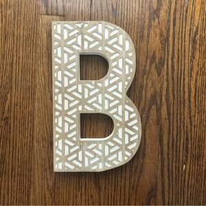 Anthropologie “B” hanging wood block initial letter